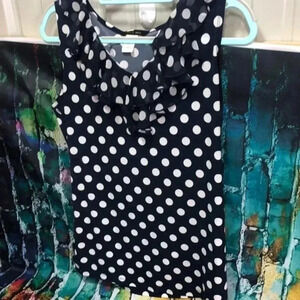Jennie & Marlis size medium navy with‎ white polka dots